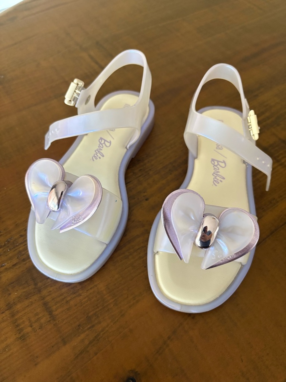 Mini Melissa x Barbie Sandals Size 13 Heart